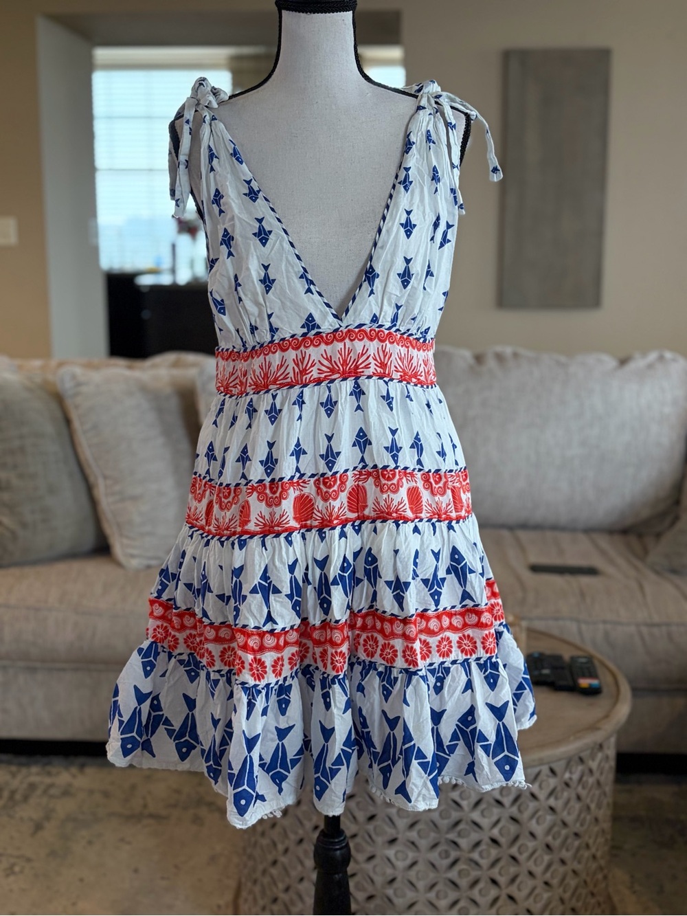 FARM Rio Fishes Tiered Mini Dress
